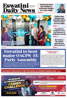 Cover of Eswatini Daily News