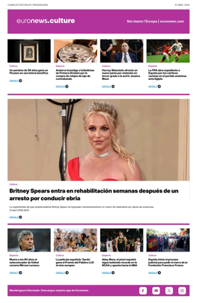 Cover of Euronews Culture and Sport (Spanish) Compiled Edition