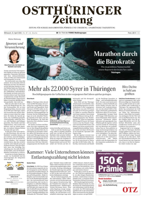 Cover of Ostthuringer Zeitung (Posneck)