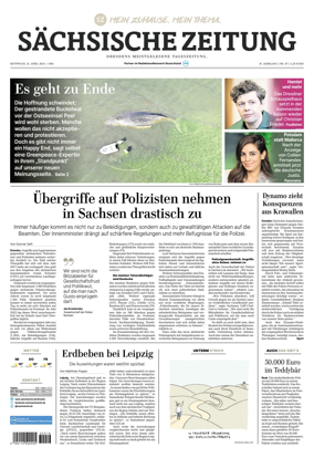 Cover of Sachsische Zeitung (Dresden)
