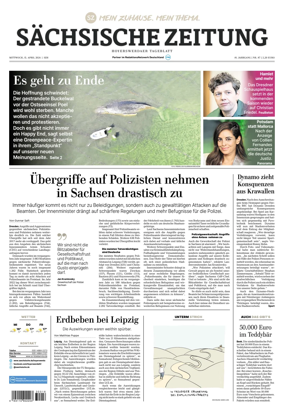 Cover of Sachsische Zeitung (Hoyerswerda)