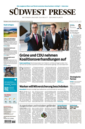 Cover of Sudwest Presse - Metzinger Uracher Volksblatt - Der Ermstalbote