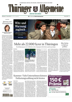Cover of Thuringer Allgemeine (Arnstadt und Ilmenauz)