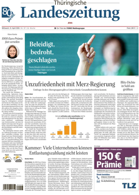 Cover of Thuringische Landeszeitung (Jena)