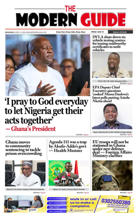 Cover of The Modern Guide Newspaper (Ghana)