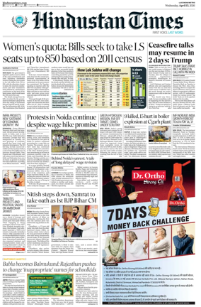 Cover of Hindustan Times (Lucknow)