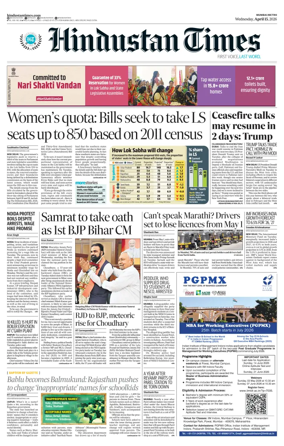 Cover of Hindustan Times Thane