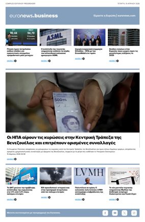 Cover of Euronews Business (Greek) Compiled Edition