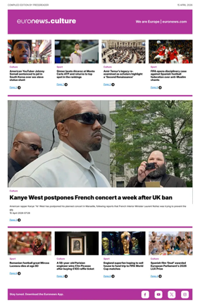 Cover of Euronews Culture and Sport Compiled Edition