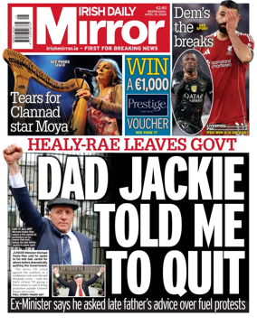 Cover of Irish Daily Mirror