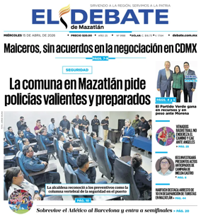 Cover of El Debate de Mazatlan