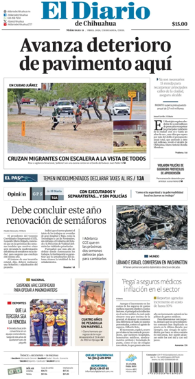 Cover of El Diario de Chihuahua