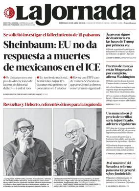 Cover of La Jornada