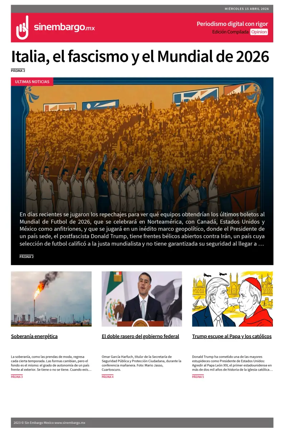 Cover of Sin Embargo Opinion