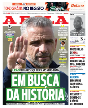 Cover of A BOLA (Portuguese)