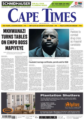 Cover of Cape Times