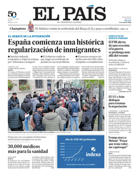 Cover of El Pais Madrid