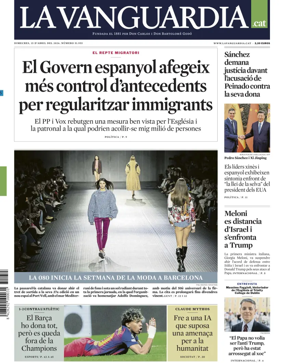 Cover of La Vanguardia (Catalonia - 1st edition)