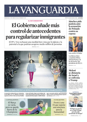 Cover of La Vanguardia