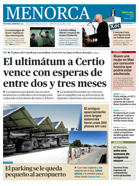 Cover of Menorca Diario Insular