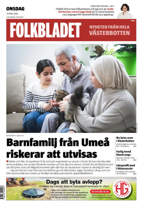 Cover of Folkbladet Vasterbotten