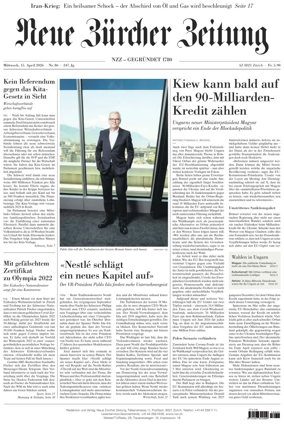 Cover of Neue Zurcher Zeitung
