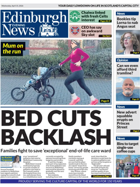 Cover of Edinburgh Evening News