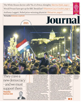 Cover of The Guardian e-paper Journal