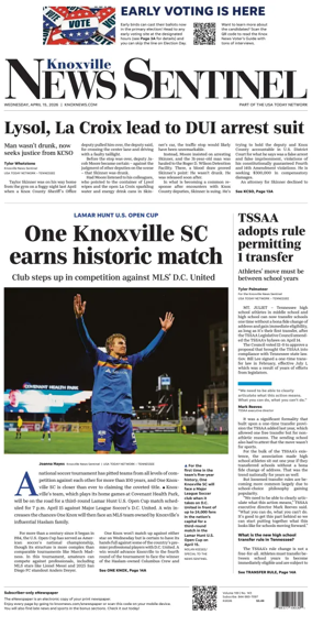 Cover of Knoxville News Sentinel