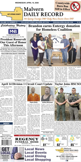 Cover of Malvern Daily Record