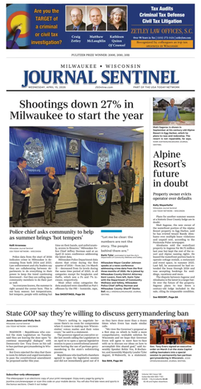 Cover of Milwaukee Journal Sentinel