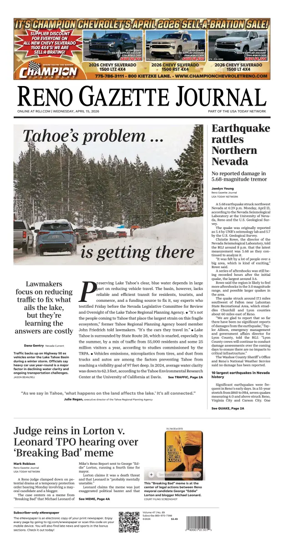 Cover of Reno Gazette Journal