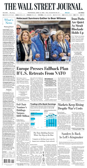Cover of The Wall Street Journal
