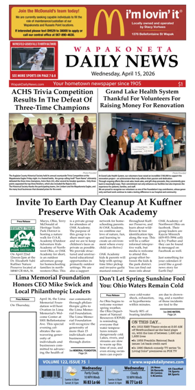 Cover of Wapakoneta Daily News