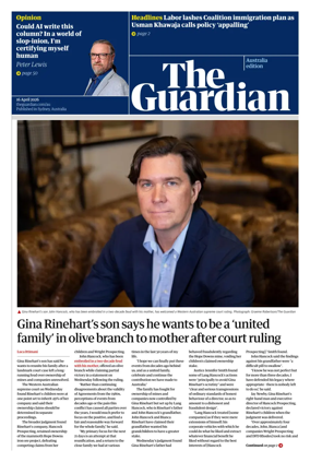 Cover of The Guardian Australia