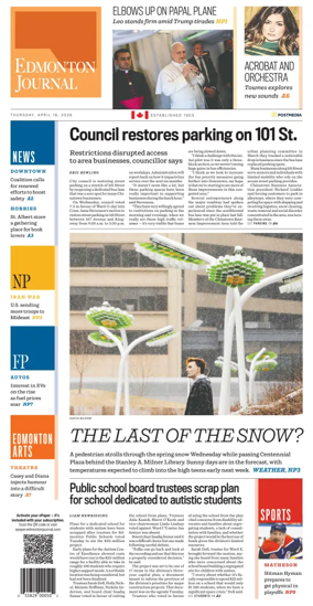 Cover of Edmonton Journal