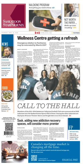 Cover of Saskatoon StarPhoenix