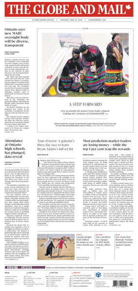 Cover of The Globe and Mail (Ottawa/Quebec Edition)