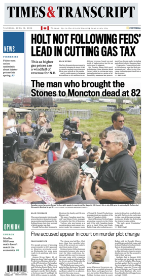 Cover of Times & Transcript