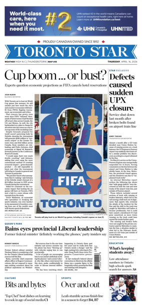 Cover of Toronto Star
