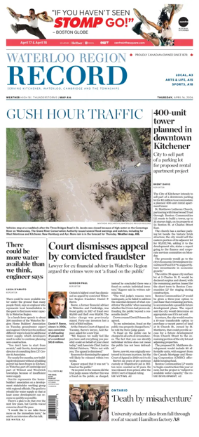 Cover of Waterloo Region Record