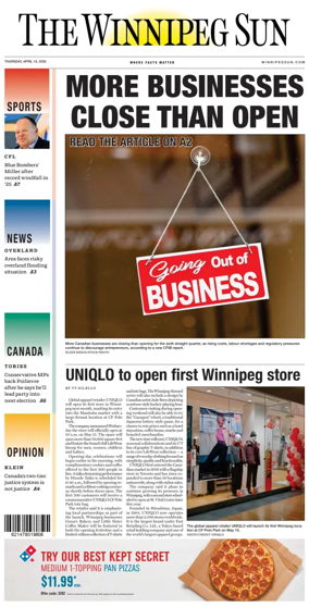 Cover of Winnipeg Sun
