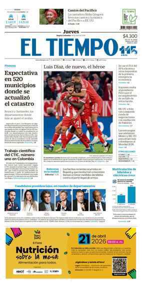 Cover of El Tiempo (Bogota)