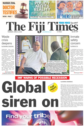 Cover of The Fiji Times