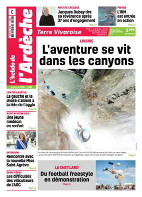 Cover of L'Hebdo de l'Ardeche – edition centre