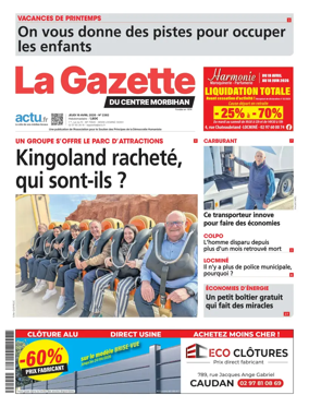 Cover of La Gazette du Centre Morbihan