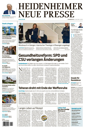 Cover of Heidenheimer Neue Presse
