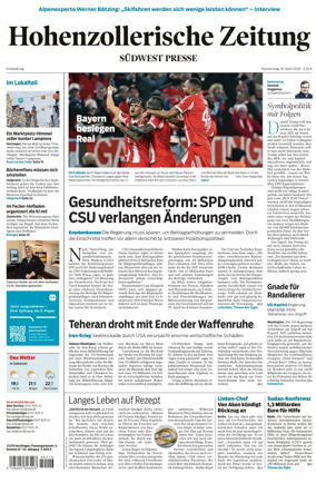 Cover of Hohenzollerische Zeitung