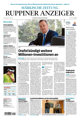 Cover of Ruppiner Anzeiger