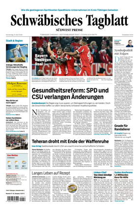 Cover of Schwabisches Tagblatt - Tubinger Chronik